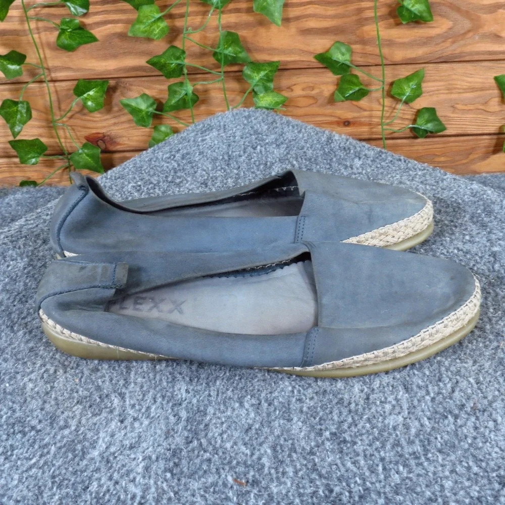 The Flexx Espadrille Women Casual Shoe Size‎ 7.5 Everyday Comfort Blue Leather